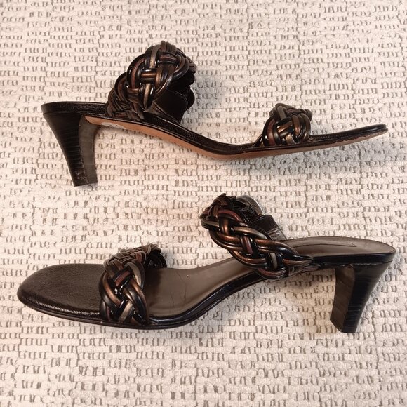 Brighton 'Fiji' women's mixed metals braided leather dressy sandals sz 9.5 N - Picture 4 of 14
